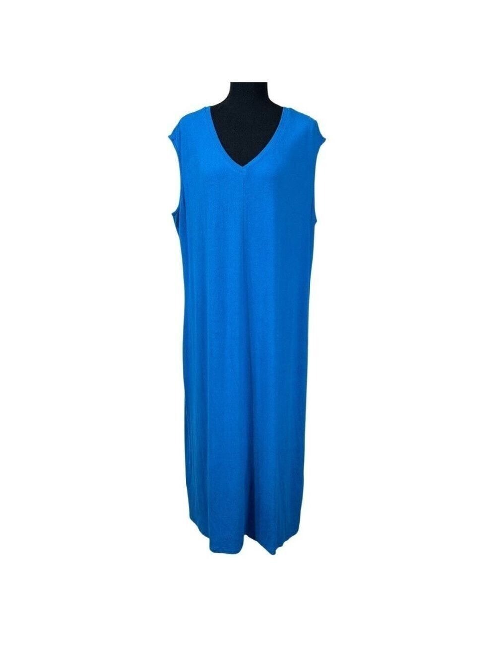 Philosophy NWT Blue Sleeveless V-Neck Viscose Maxi Dress Plus Size 2X/TTG